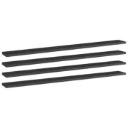 4pc Bookshelf Boards Replacement Shelf Storage Rack 100x10cm Gloss Black Shelves