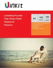 A4 Thermal Hot Laminating Pouches Sheets Film 150 Micron75x2 - 100 Sheets Uinkit