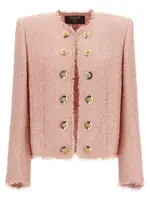 [Balmain] Balmain-Sequin Tweed Blazer Blazers Rosa-Donna 34FR