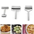 Stainless Steel Roller Rolling Pin with Handle Dough Pastry Pizza Tool