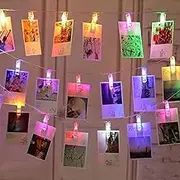 EZONEDEAL Photo Clips String Light for Hanging Photos, Cards, Artwork and Pictures, Fairy Lights with Clips - Dorm Bedroom Wall Decor Wedding Decorations - Twinkle Lights (1.5m - 10LED, Multicolor)