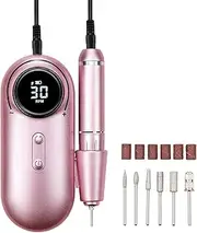 Electric Nail Drill Polish Kit Nail Drill Kit 30000RPM Nail Drill Pen Nail File Pedicure Tool 6 Drill Bits Sanding Bands for Home Salon Use Multicolor
