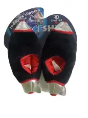Spaceship Toddler’s Slippers Size Small 8-9 Black House Slippers