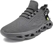[ZDFQLGV] Men's Running Shoes Trainers Sports Shoes Walking Shoes Breathable Rubber Soles Spiral Base Fitness Jogging Shoe, Darkgray, 11 AU