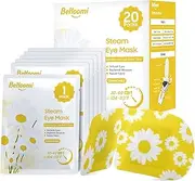 BeHoomi Steam Eye Mask, 20 Packs Chamomile Heated Eye Mask, Disposable Eye Masks, Self Heating Moist Heat Warm Compress for Eyes, Sleep Mask, Stocking Stuffers