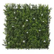 Artificial White Flower Hedge 50x50cm