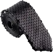 [Man of Men] Mens Fashion Sequin Skinny Tie - Great for Weddings, Parties, Costumes, Halloween - Many Colors to Choose From