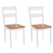 Dining Chairs 2 pcs White Solid Rubber Wood vidaXL