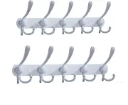 Coat Rack Wall Mount, 2 Packs Coat Hanger, Stainless Steel Triple Hooks-White