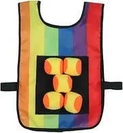 Dodgeball Game Set Sticky Ball Vest Throwing Game Yard Game Target Ball Vest Toss Game for Outside Beach Lawn Indoor Camping, Colorful Kids