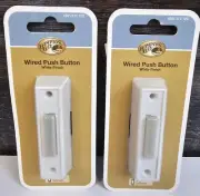 2 Hampton Bay Lighted Wired Push Button White Finish