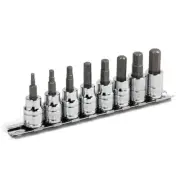 Powerbuilt Hex Bit Socket Set 8 Pc 3/8 Inch Drive Metric 3-10Mm Storage Rail 0