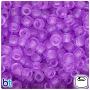 BeadTin Pale Amethyst Frosted 9mm Barrel Pony Beads (500pcs)
