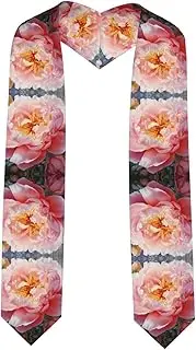 [SKKNT] Garden Peony Print Graduation Shawl Stole For Academic Commencements Honor Sash Congratulations Gift