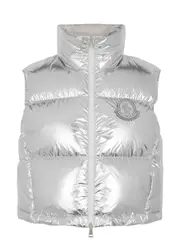 Moncler Blavet Metallic Quilted Shell Gilet - Silver - 4 4