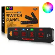 Auxbeam 4 Slim Gang Switch Panel Toggle Momentary Pulsed RGB Dimmable LED Lights