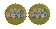 Beer Bottle Caps - Happy Easter - 1 Pair