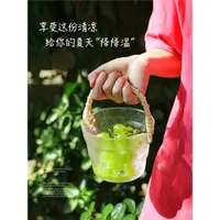 在飛比找ETMall東森購物網優惠-網紅小冰桶高顏值耐冷儲冰桶手提玻璃水果桶商用冰鎮飲料啤酒桶