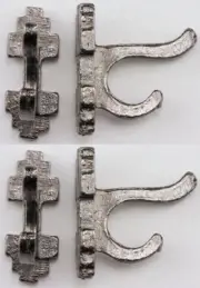 CLASSICS Pewter Wall Hooks 4pk Dollhouse 1" Scale Miniature CLA05714