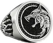 [MayiaHey] Wolf Ring, Wolf Paw Ring for Men, Norse Viking Wolf Animal Ring Wolf Jewelry, Celtic Wolf Claw Ring Hip Hop Wolf Head Band Ring Punk Wolf Ring for Boys