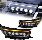 1 Pair Car Lights Compatible For Toyota Highlander LED Headlight Projector Lens 2018-2021 Matrix Kluger DRL Animation Automotive Accessories
