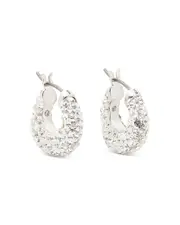 kate spade new york Pave Huggie Hoop Earrings in Silver Tone