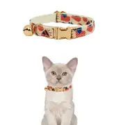 ANYWAGS Cat Collar Flag Heart Small with Safety Buckle, Bell, and Durable Strap Stylish and Comfortable Pet Accessory