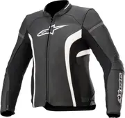 Alpinestars Stella Kira V2 Ladies Motorcycle Leather Jacket, black-white, Size 50 for Women Black White