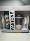 Pantone Italian Moka Pot Espresso Coffee Maker 6 Stackable Mugs Rack Set Purple
