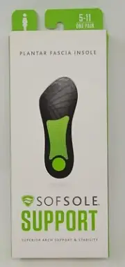 SOF SOLE SUPPORT ** PLANTAR FASCIA INSOLE ** WOMEN SIZE: 7-13 " 1 PAIR "