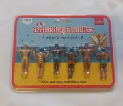 Drinking Buddies Novelty Drink Markers Set of 6 For Cocktail Wine Glass