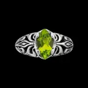 925 Sterling Silver Peridot Ring • August Birthstone • Green Stone Wedding Ring