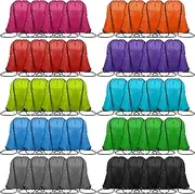 Shappy 100 Pieces Drawstring Bag Gym Portable String Sack Backpacks Polyester Blank Cinch Drawstring Bags for Sports Travel DIY Gift Storage Set, 10 Colors, Multicolor, Classic