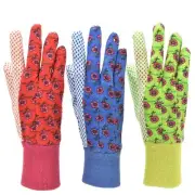 G and F 1852-3 Women Soft Jersey Garden Gloves, Women Work Gloves, 3-Pairs Gr