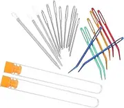 CIMAXIC Knitting Embroidery Needles Set Storage Bottle Large Eye Bent Sewing Crochet Hooks Aluminum/Nylon/Iron