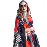 ANYYOU 100% Pure Merino Wool Shadow Grey Poncho Winter Large Scarf Pashmina Shawl Bandana Neck Wrap For Women