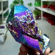 312G Rainbow Quartz Titanium Crystal Cluster Healing Rough Mineral Specimen