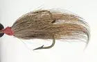 10 Flies - Brown Bucktail w/ Red Head on Bronze 1 Mustad Treble Hook