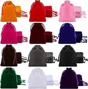 [Gelme Nutri] 48 Pcs Velvet Drawstring Bags, 12 Colors Jewelry Pouches, 2.8''x3.5'' Gift Bags With Drawstring for Wedding Favors, Gifts, Event Supplies, Party Favors