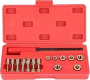 15 Pcs Metric Thread Chaser Set, Thread Repair Thread Chaser Tool Set with Case, Includes 7Pcs Die 7Pcs Tap 1Pc File for Car, Universal Thread Restorer Tool Set