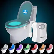 2-Pack Original Toilet Night Light Gadget, Fun Bathroom Lighting Add on Glow Bowl Seat, Motion Sensor Activated LED 9 Color Modes - Weird Novelty Funny Birthday Gag for Dad, Mom, Kids & Toddlers