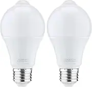 Mellisso 2X 12W Motion Sensor Light Bulb,Outdoor/Indoor Movement Activated Security LED Bulb,1000LM,E26/B22,3500K Warm White
