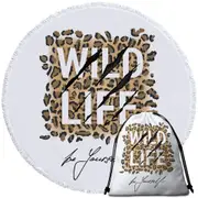 Inspiring Leopard Skin Pattern Round Beach Towel
