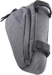 GOOHOCHY 1Pc Reflective Bike Frame Bag Pouch for Cycling Non Slip Zipper Storage for Tools Essentials for Mountain Road Bikes Grey Color