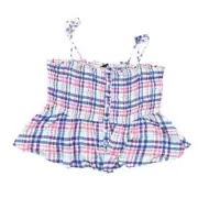 NEW Torrid Plus Size 4 Multicolor Rayon Blouse Plaid Gauze Smocked Cami