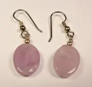 ANTIQUE COPPER WIRE JADEITE 1 3/4" LONG 1/2" WIDE 4 GRAM EARRINGS. EX. CONDITION