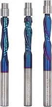 3Pcs Upward Down Milling Cutter,Cemented Carbide 1/4 Shank Flush Trim Router Bit Milling Cutter Spiral Flush Trim Router Carbide Flush Trim Router Bits