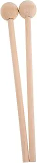 ERINGOGO 2pcs Wood Mallets for Orff Percussion Sticks Tip Design for Xylophone Glockenspiel Tongue Drum and Music Education Tools