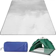 Tkxjry 200 x 200 cm Aluminium Sleeping Mat, Foam Mats, Foldable Tent Mat, Camping Mat Made of Aluminium Foil, Double-Sided Aluminium Foil Sleeping Mat, Aluminium Waterproof Floor Mat, for Picnic