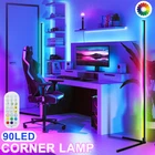 152CM RGB LED Corner Floor Lamp Light Stand Gaming Room Decor APP+Remote Control
